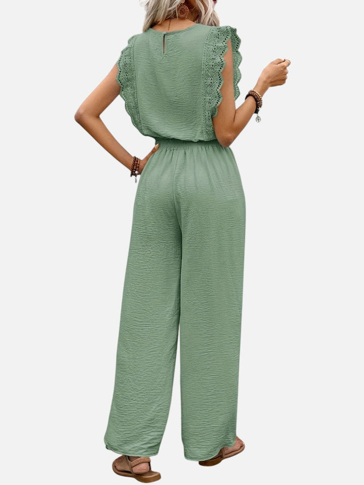 Two Piece Outfit Set Womens Relaxed Top Wide Leg Trousers