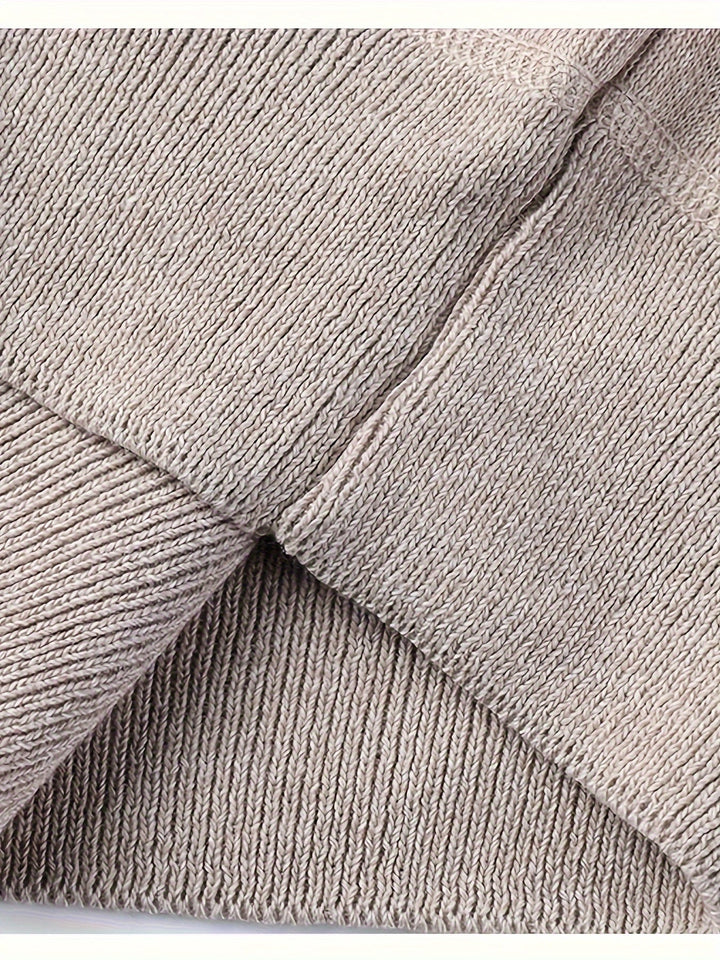 Jumper Womens High Neck Funnel Collar Textured Knit Dropped Shoulder Hip Length - image 21