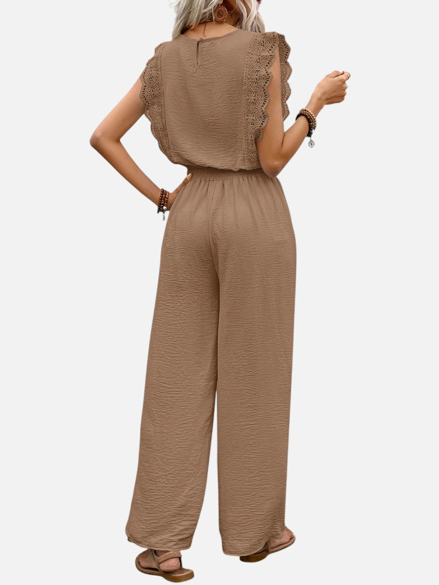 Two Piece Outfit Set Womens Relaxed Top Wide Leg Trousers