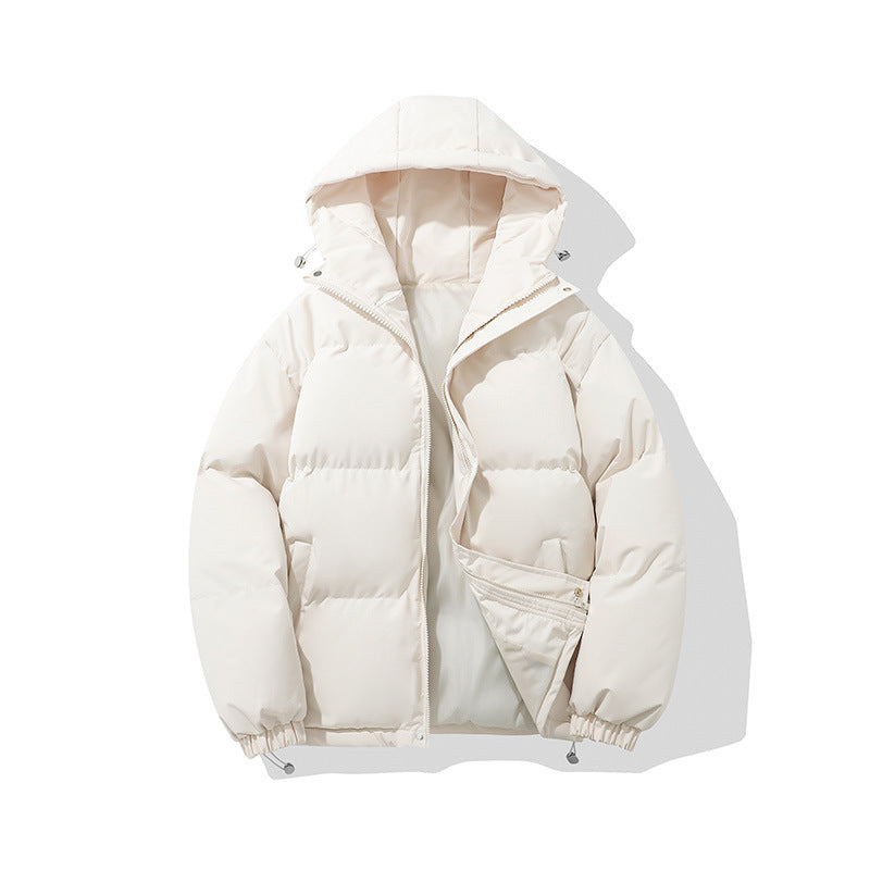 Hooded Puffer Jacket Womens Zip Front Drawstring Hem Padded - image 2