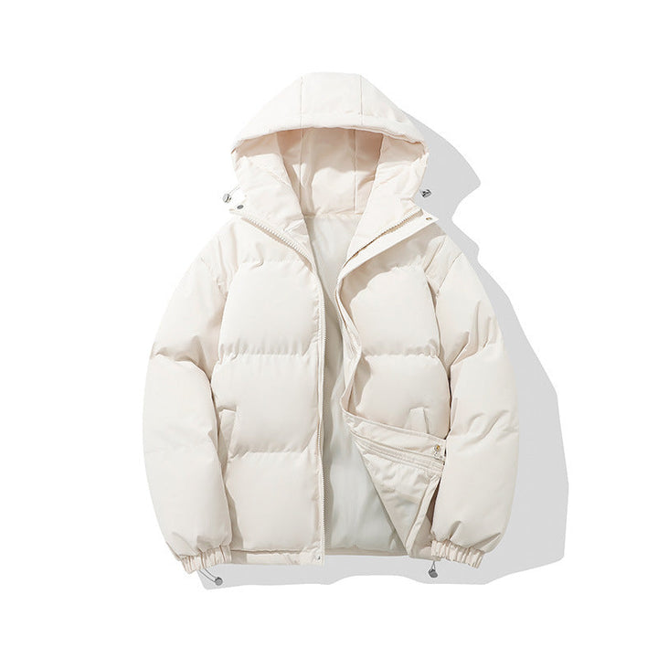 Hooded Puffer Jacket Womens Zip Front Drawstring Hem Padded - image 2