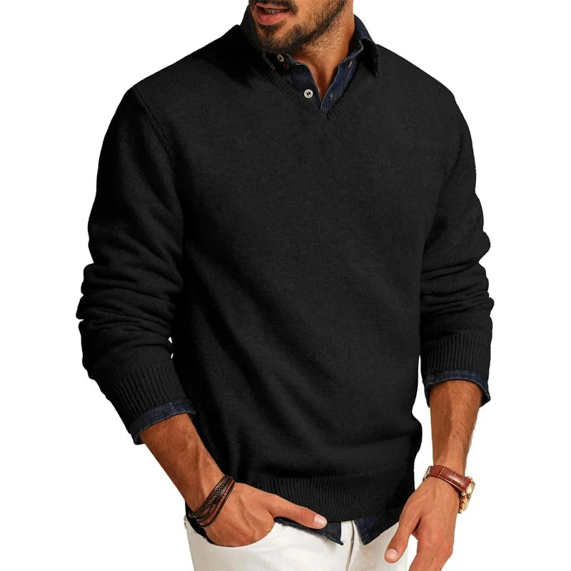 V Neck Jumper Mens Soft Knit Long Sleeve Ribbed Cuffs Smart Casual Layering - image 7