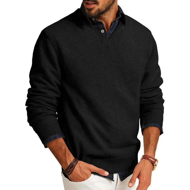 V Neck Jumper Mens Soft Knit Long Sleeve Ribbed Cuffs Smart Casual Layering - image 7
