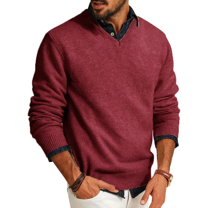 V Neck Jumper Mens Soft Knit Long Sleeve Ribbed Cuffs Smart Casual Layering - image 5
