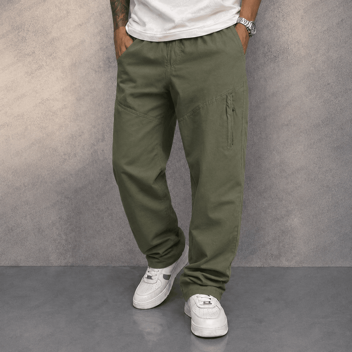 Cargo Trousers Mens Straight Leg Zip Thigh Pocket Elasticated Waist Relaxed Fit Utility - image 3