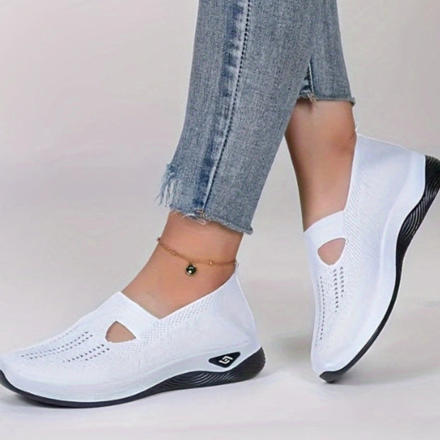 Slip On Trainers Womens Mary Jane Strap Breathable Knit Walking Lightweight Cushioned Sole - image 10