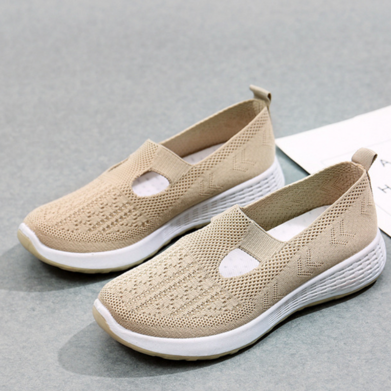 Slip On Trainers Womens Mary Jane Strap Breathable Knit Walking Lightweight Cushioned Sole - image 4