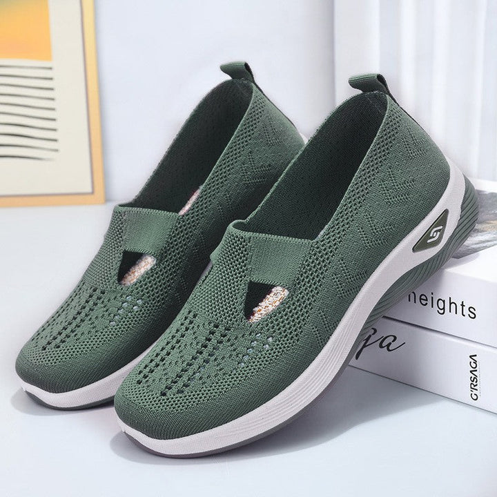 Slip On Trainers Womens Mary Jane Strap Breathable Knit Walking Lightweight Cushioned Sole - image 7
