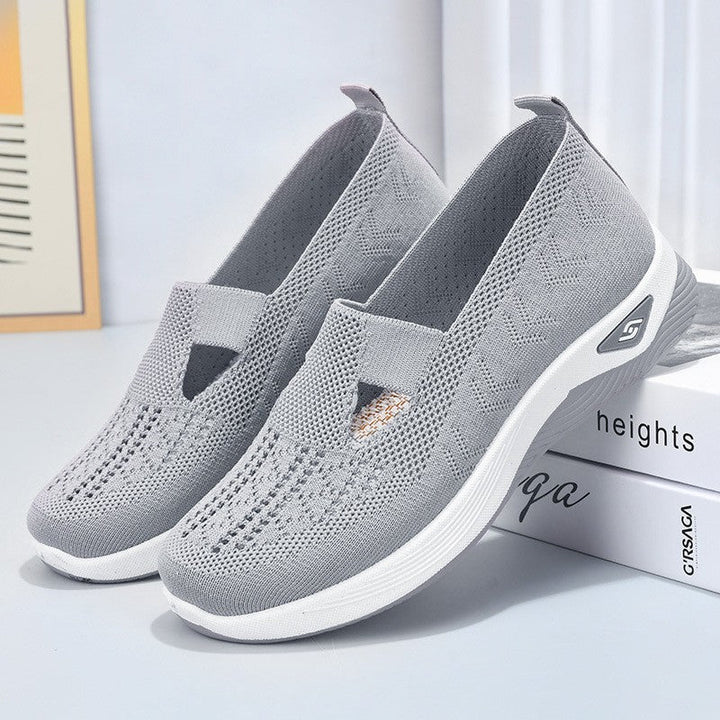 Slip On Trainers Womens Mary Jane Strap Breathable Knit Walking Lightweight Cushioned Sole - image 6