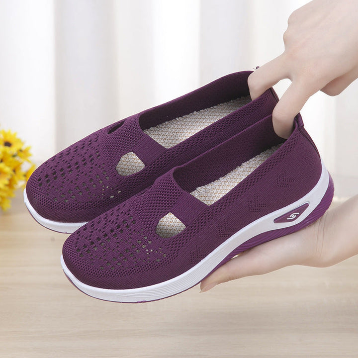 Slip On Trainers Womens Mary Jane Strap Breathable Knit Walking Lightweight Cushioned Sole - image 5
