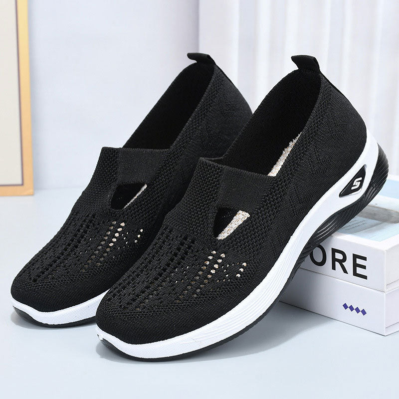 Slip On Trainers Womens Mary Jane Strap Breathable Knit Walking Lightweight Cushioned Sole - image 2