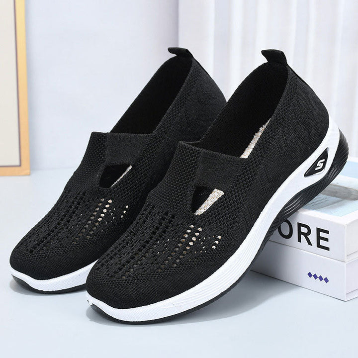 Slip On Trainers Womens Mary Jane Strap Breathable Knit Walking Lightweight Cushioned Sole - image 2