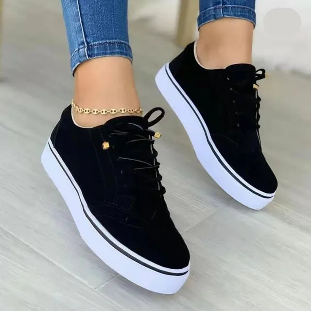 Brogue Trainers Womens Platform Lace Up Perforated Upper - image 3