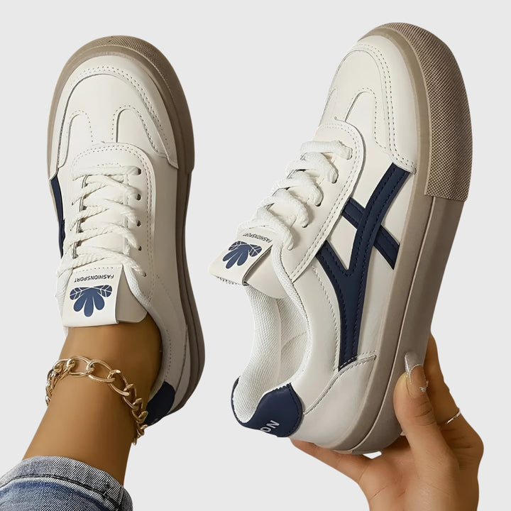 Platform Trainers Womens Lace Up Low Top Contrast Side Stripe - image 1