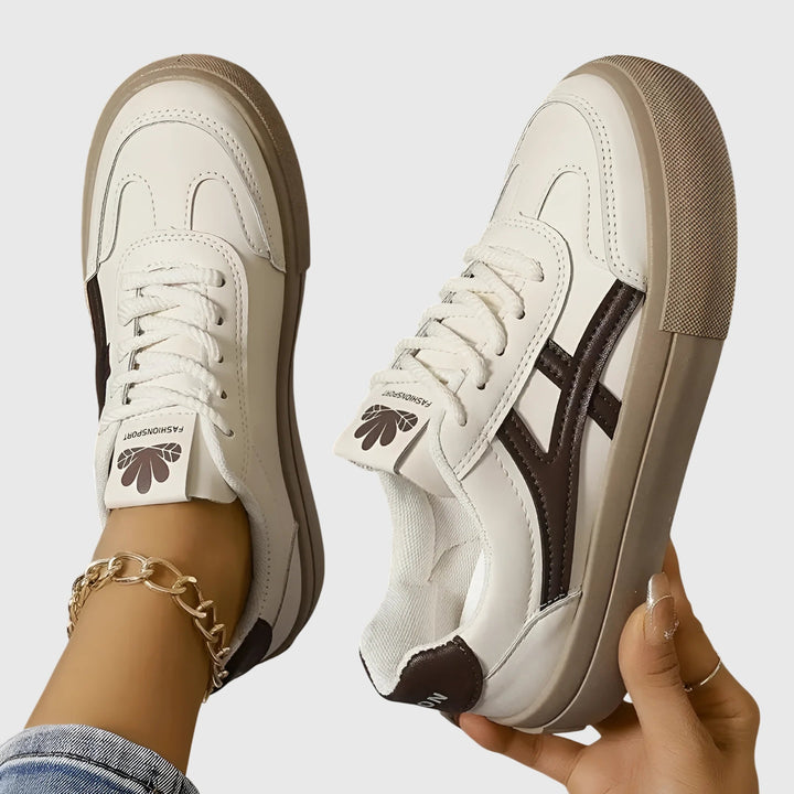 Platform Trainers Womens Lace Up Low Top Contrast Side Stripe - image 2