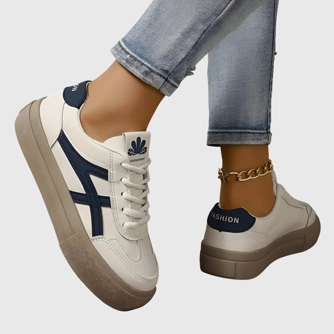 Platform Trainers Womens Lace Up Low Top Contrast Side Stripe - image 4