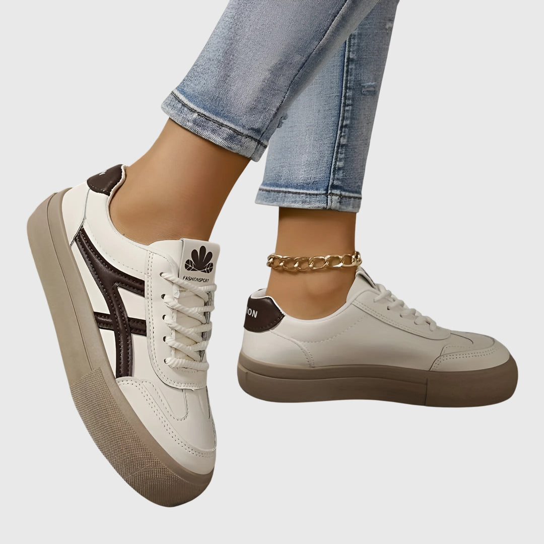 Platform Trainers Womens Lace Up Low Top Contrast Side Stripe - image 5