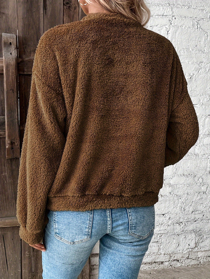 Fluffy Jumper Womens Crew Neck Long Sleeve Relaxed Fit - image 10