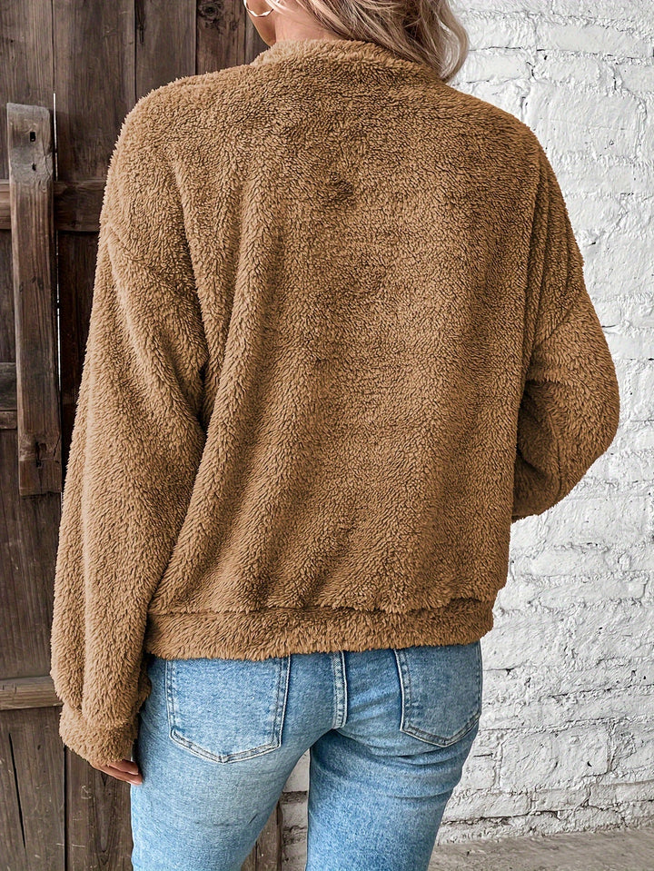 Fluffy Jumper Womens Crew Neck Long Sleeve Relaxed Fit - image 7