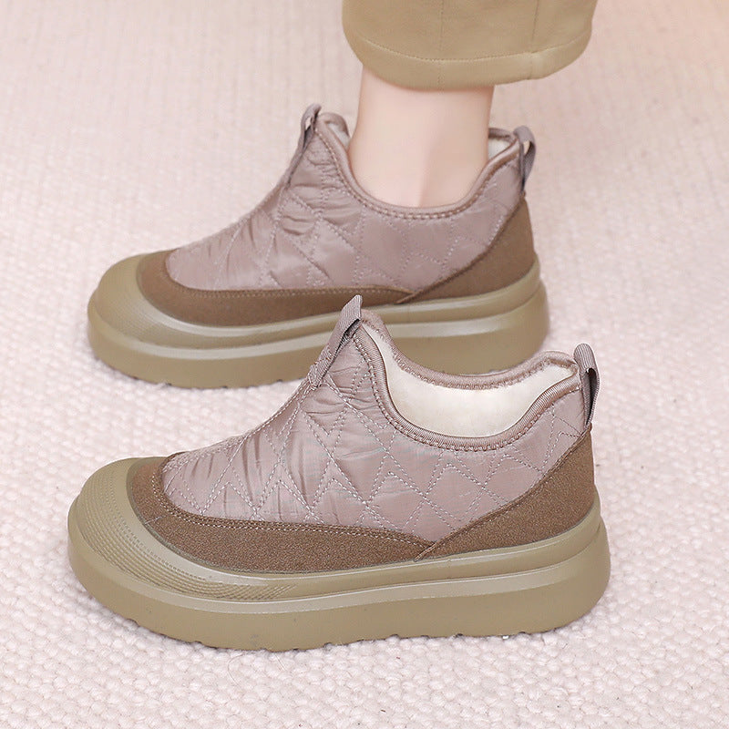 Platform Trainers Womens Slip On Quilted Lug Sole Elasticated - image 2