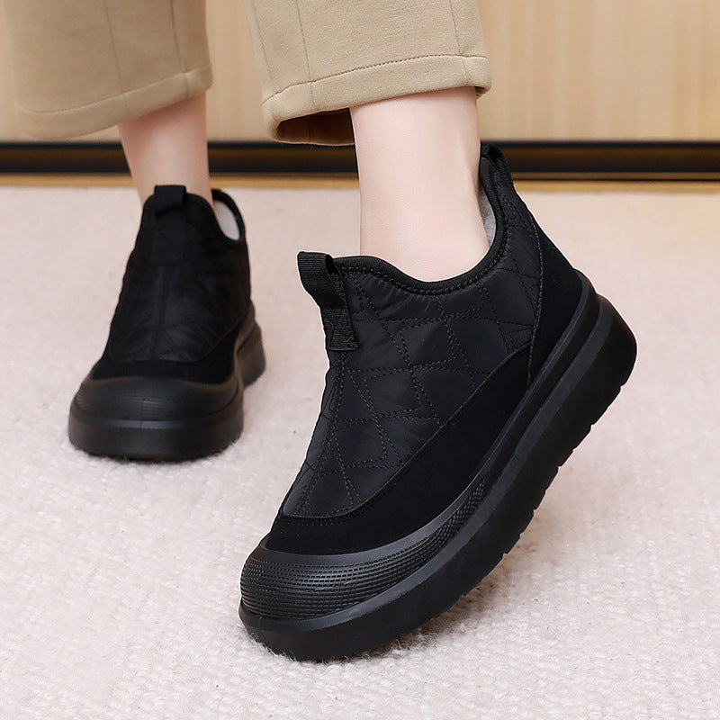 Platform Trainers Womens Slip On Quilted Lug Sole Elasticated - image 3