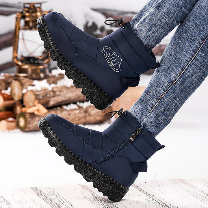 Quilted Winter Boots Womens Ankle Padded Side Zip Toggle Cuff Lug Sole - image 1