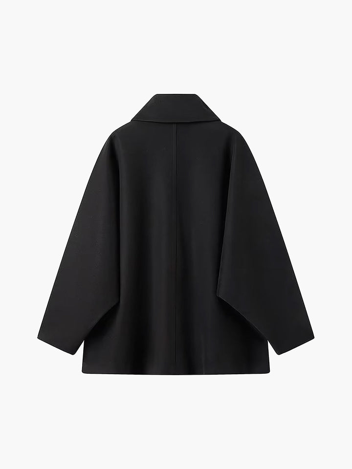 Short Coat Womens Oversized Boxy Notch Lapel Button Front Side Pockets - image 7