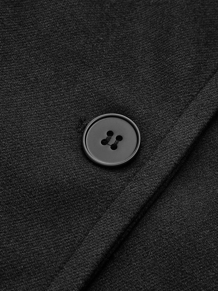 Short Coat Womens Oversized Boxy Notch Lapel Button Front Side Pockets - image 8