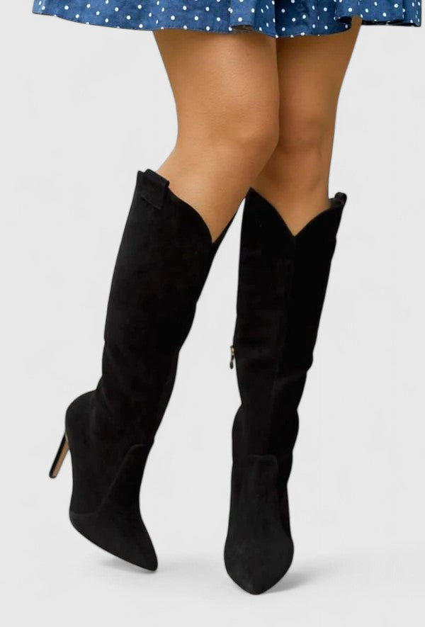 Stiletto Knee High Boots Womens Pointed Toe Side Zip - image 4