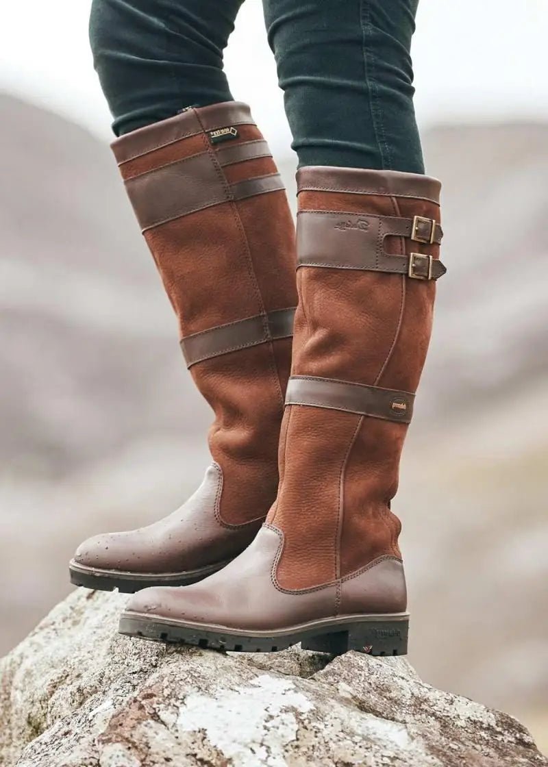 Riding Boots Womens Knee High Double Buckle Low Block Heel - image 3