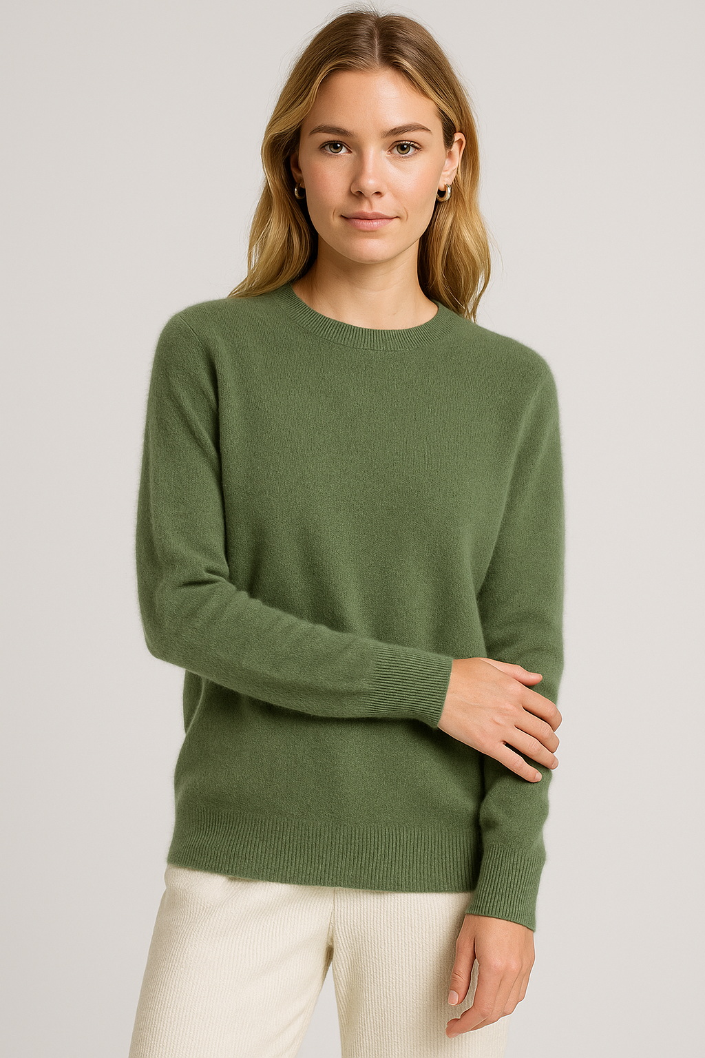 Crew Neck Jumper Womens Knitted Long Sleeve Ribbed Cuffs Regular Fit - image 8