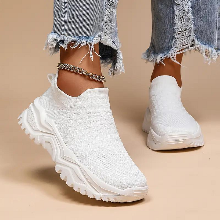Sock Trainers Womens Platform Slip On Knit Upper - image 3