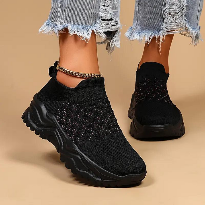 Sock Trainers Womens Platform Slip On Knit Upper - image 6