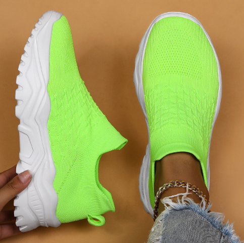 Sock Trainers Womens Platform Slip On Knit Upper - image 8