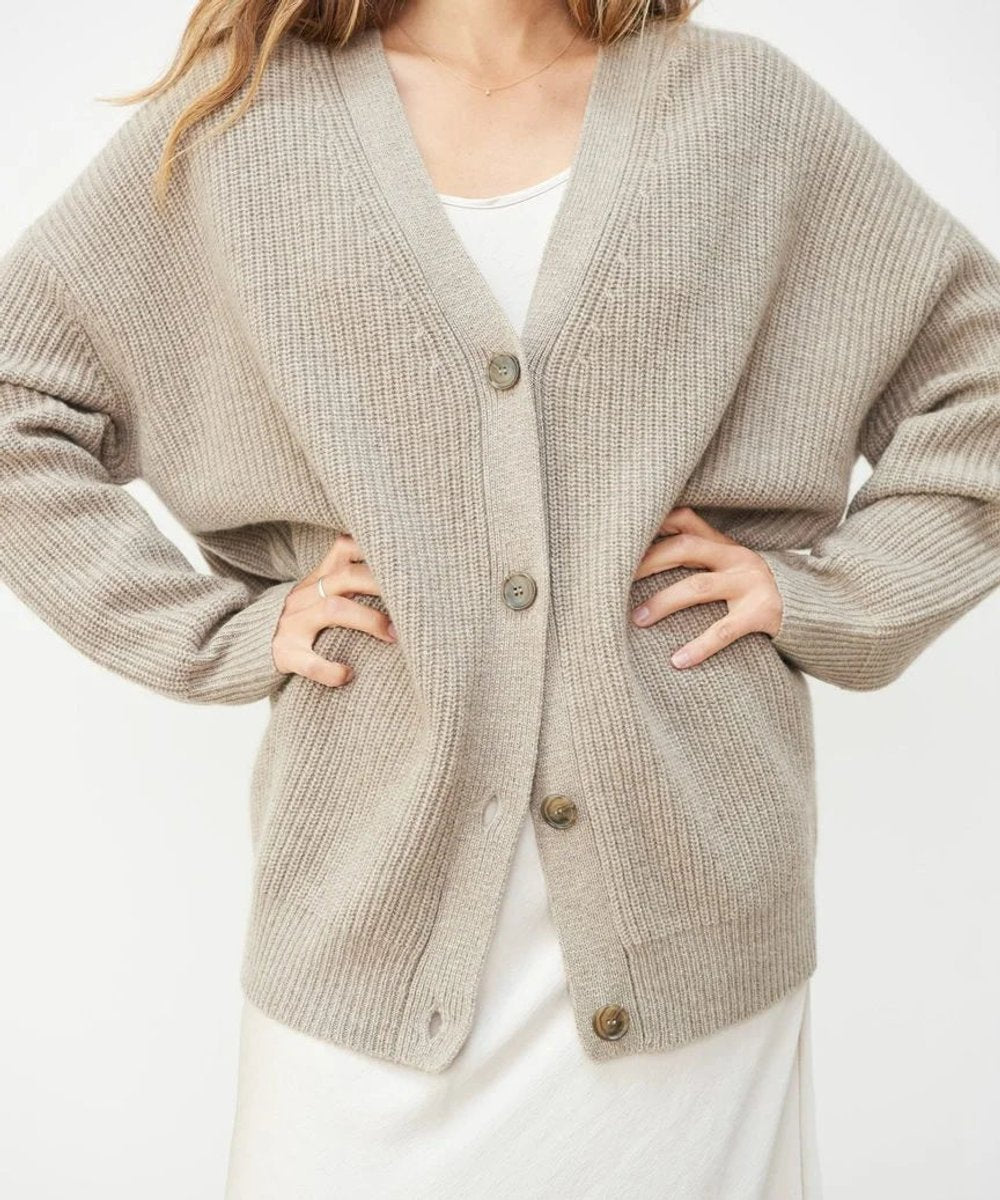 Ribbed Cardigan Womens V Neck Button Front Long Sleeve Relaxed Fit - image 5