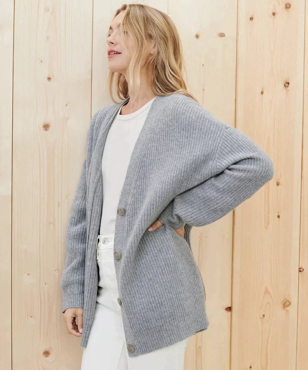 Ribbed Cardigan Womens V Neck Button Front Long Sleeve Relaxed Fit - image 7