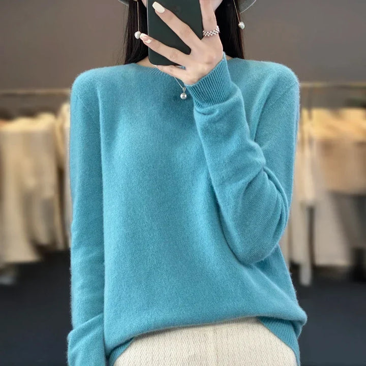 Fluffy Jumper Womens Crew Neck Soft Knit Ribbed Hem Boxy Fit - image 1