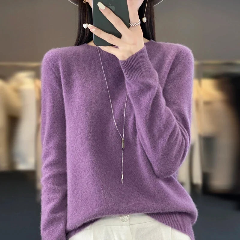 Fluffy Jumper Womens Crew Neck Soft Knit Ribbed Hem Boxy Fit - image 10