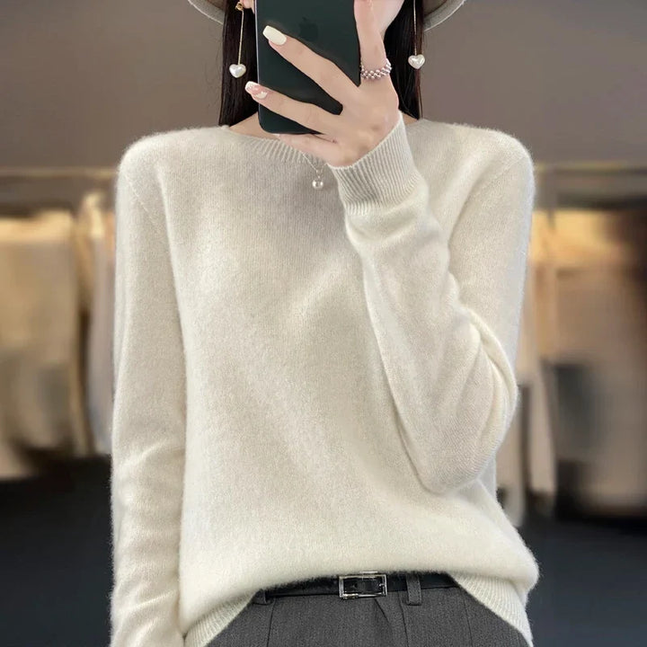 Fluffy Jumper Womens Crew Neck Soft Knit Ribbed Hem Boxy Fit - image 11