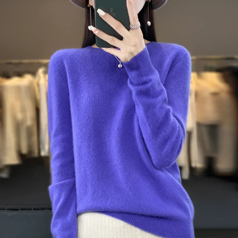 Fluffy Jumper Womens Crew Neck Soft Knit Ribbed Hem Boxy Fit - image 13