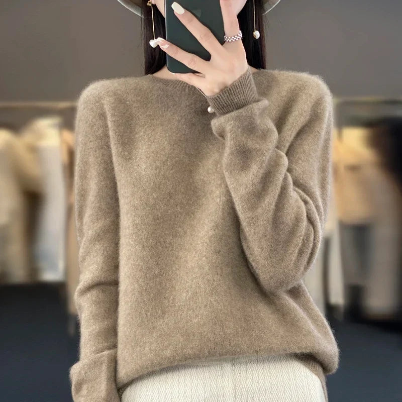 Fluffy Jumper Womens Crew Neck Soft Knit Ribbed Hem Boxy Fit - image 3