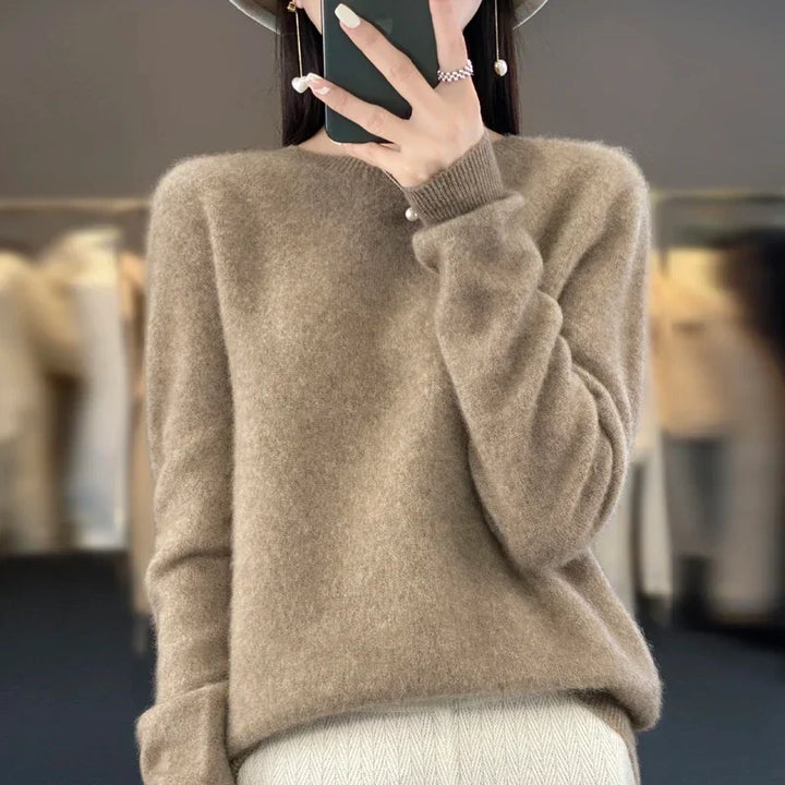 Fluffy Jumper Womens Crew Neck Soft Knit Ribbed Hem Boxy Fit - image 3