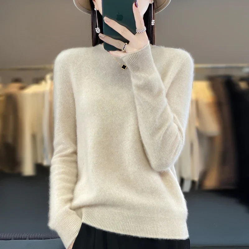 Fluffy Jumper Womens Crew Neck Soft Knit Ribbed Hem Boxy Fit - image 4