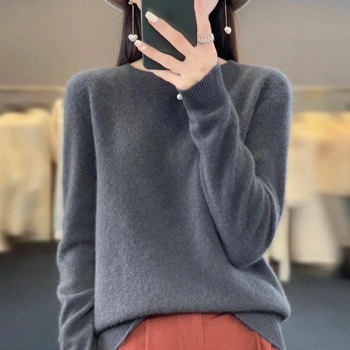 Fluffy Jumper Womens Crew Neck Soft Knit Ribbed Hem Boxy Fit - image 5