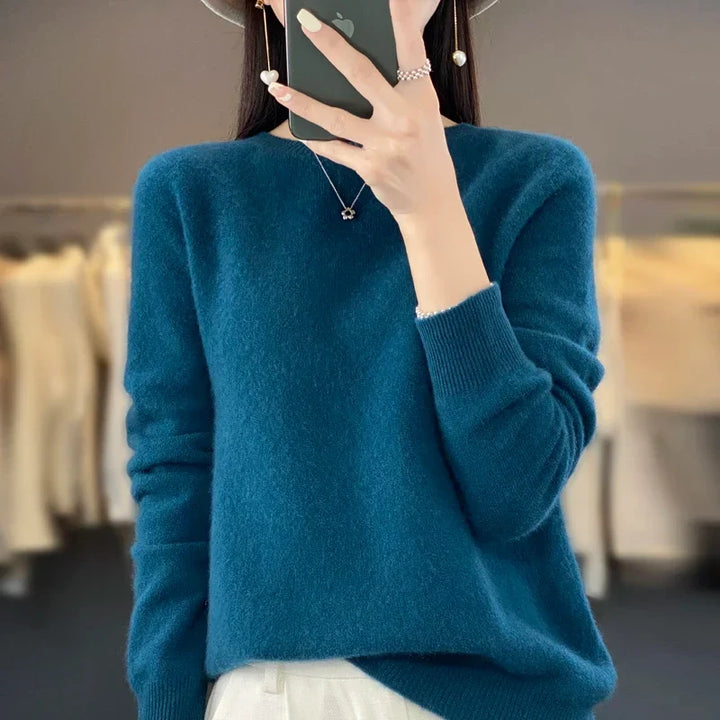 Fluffy Jumper Womens Crew Neck Soft Knit Ribbed Hem Boxy Fit - image 6