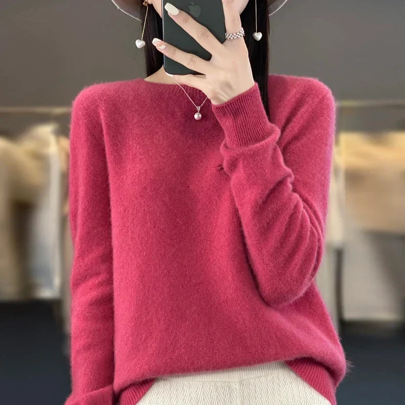 Fluffy Jumper Womens Crew Neck Soft Knit Ribbed Hem Boxy Fit - image 7