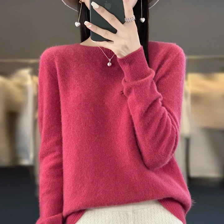 Fluffy Jumper Womens Crew Neck Soft Knit Ribbed Hem Boxy Fit - image 7