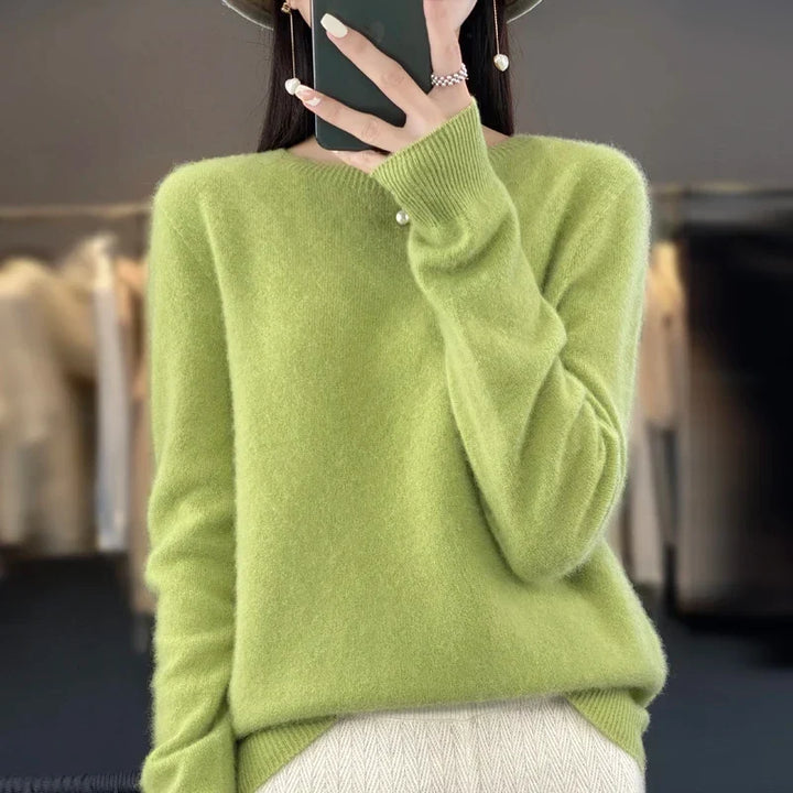 Fluffy Jumper Womens Crew Neck Soft Knit Ribbed Hem Boxy Fit - image 9