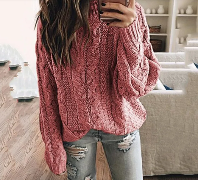 Cable Knit Jumper Womens Crew Neck Relaxed Fit Ribbed Cuffs - image 2
