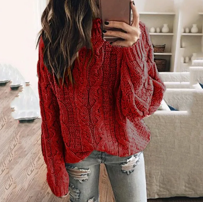 Cable Knit Jumper Womens Crew Neck Relaxed Fit Ribbed Cuffs - image 4